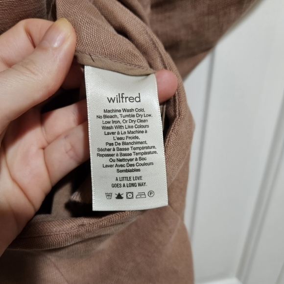 ARITZIA Wilfred Brax Nutmeg Linen Blend Jumpsuit Open Front Wrap Size 00 - Picture 7 of 11